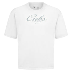 Chicago Cubs Levelwear Ethereal Oversized Luxe Signature Knit T-Shirt - White