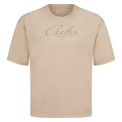Chicago Cubs Levelwear Ethereal Oversized Luxe Signature Knit T-Shirt - Khaki