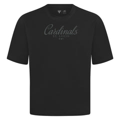 St. Louis Cardinals Levelwear Ethereal Oversized Luxe Signature Knit T-Shirt - Black