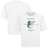 Baltimore Orioles Levelwear Crossway Oversized Luxe Signature Knit T-Shirt - White