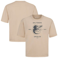 Baltimore Orioles Levelwear Crossway Oversized Luxe Signature Knit T-Shirt - Khaki