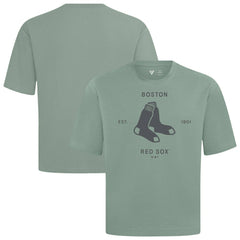 Boston Red Sox Levelwear Crossway Oversized Luxe Signature Knit T-Shirt - Green
