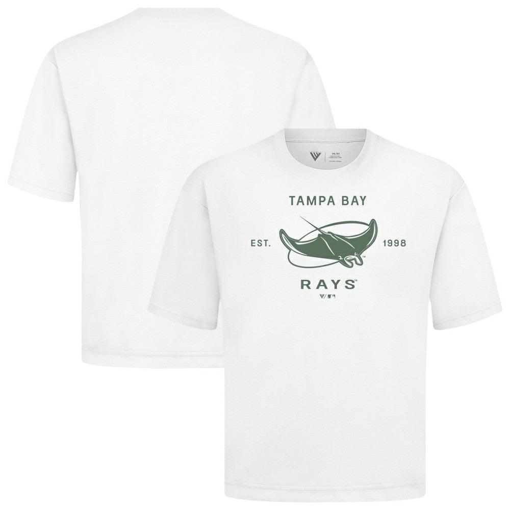 Tampa Bay Rays Levelwear Crossway Oversized Luxe Signature Knit T-Shirt - White