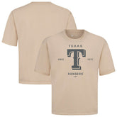 Texas Rangers Levelwear Crossway Oversized Luxe Signature Knit T-Shirt - Khaki