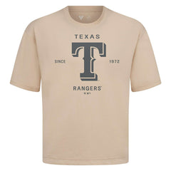 Texas Rangers Levelwear Crossway Oversized Luxe Signature Knit T-Shirt - Khaki