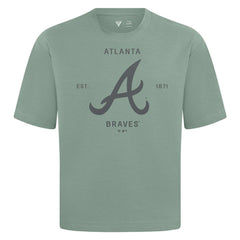 Atlanta Braves Levelwear Crossway Oversized Luxe Signature Knit T-Shirt - Green