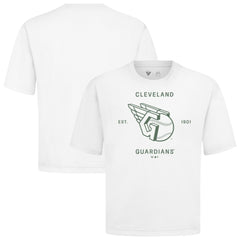 Cleveland Guardians Levelwear Crossway Oversized Luxe Signature Knit T-Shirt - White