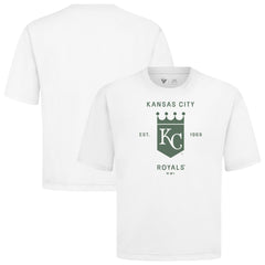 Kansas City Royals Levelwear Crossway Oversized Luxe Signature Knit T-Shirt - White