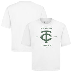 Minnesota Twins Levelwear Crossway Oversized Luxe Signature Knit T-Shirt - White