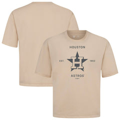 Houston Astros Levelwear Crossway Oversized Luxe Signature Knit T-Shirt - Khaki