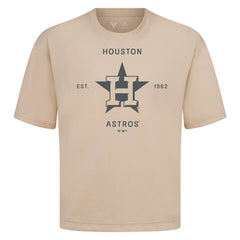 Houston Astros Levelwear Crossway Oversized Luxe Signature Knit T-Shirt - Khaki
