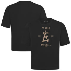 Los Angeles Angels Levelwear Crossway Oversized Luxe Signature Knit T-Shirt - Black