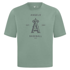 Los Angeles Angels Levelwear Crossway Oversized Luxe Signature Knit T-Shirt - Green