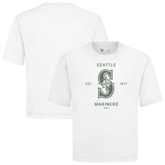 Seattle Mariners Levelwear Crossway Oversized Luxe Signature Knit T-Shirt - White