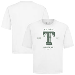 Texas Rangers Levelwear Crossway Oversized Luxe Signature Knit T-Shirt - White