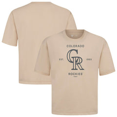 Colorado Rockies Levelwear Crossway Oversized Luxe Signature Knit T-Shirt - Khaki