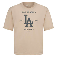 Los Angeles Dodgers Levelwear Crossway Oversized Luxe Signature Knit T-Shirt - Khaki