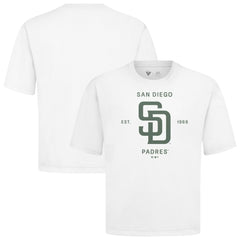 San Diego Padres Levelwear Crossway Oversized Luxe Signature Knit T-Shirt - White