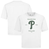 Philadelphia Phillies Levelwear Crossway Oversized Luxe Signature Knit T-Shirt - White