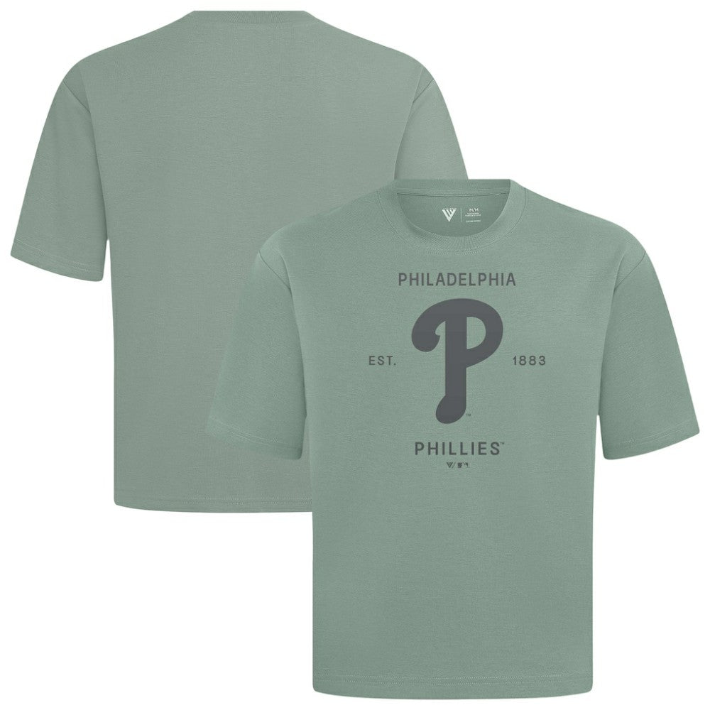 Philadelphia Phillies Levelwear Crossway Oversized Luxe Signature Knit T-Shirt - Green