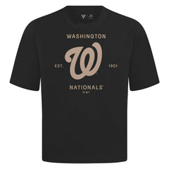 Washington Nationals Levelwear Crossway Oversized Luxe Signature Knit T-Shirt - Black