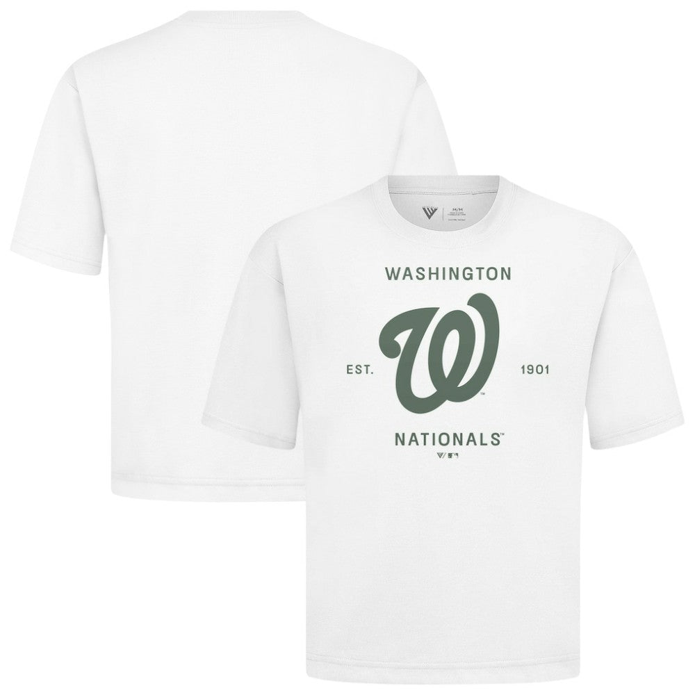 Washington Nationals Levelwear Crossway Oversized Luxe Signature Knit T-Shirt - White