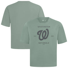 Washington Nationals Levelwear Crossway Oversized Luxe Signature Knit T-Shirt - Green