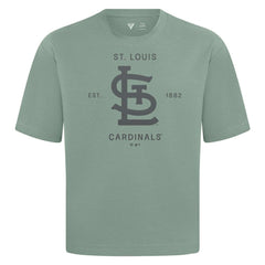 St. Louis Cardinals Levelwear Crossway Oversized Luxe Signature Knit T-Shirt - Green