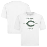 Cincinnati Reds Levelwear Crossway Oversized Luxe Signature Knit T-Shirt - White