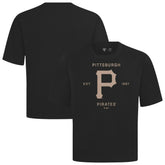 Pittsburgh Pirates Levelwear Crossway Oversized Luxe Signature Knit T-Shirt - Black