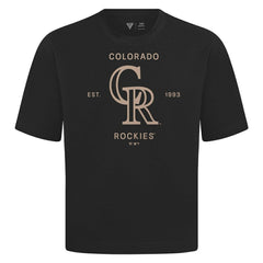 Colorado Rockies Levelwear Crossway Oversized Luxe Signature Knit T-Shirt - Black