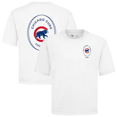Chicago Cubs Levelwear Signet Oversized Luxe Signature Knit T-Shirt - White
