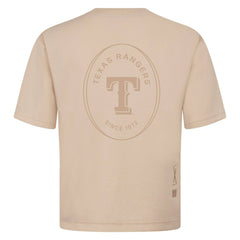 Texas Rangers Levelwear Signet Oversized Luxe Signature Knit T-Shirt - Khaki