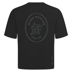 Miami Marlins Levelwear Signet Oversized Luxe Signature Knit T-Shirt - Black