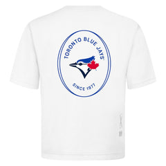 Toronto Blue Jays Levelwear Signet Oversized Luxe Signature Knit T-Shirt - White