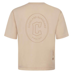 Cleveland Guardians Levelwear Signet Oversized Luxe Signature Knit T-Shirt - Khaki