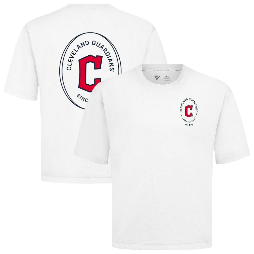 Cleveland Guardians Levelwear Signet Oversized Luxe Signature Knit T-Shirt - White