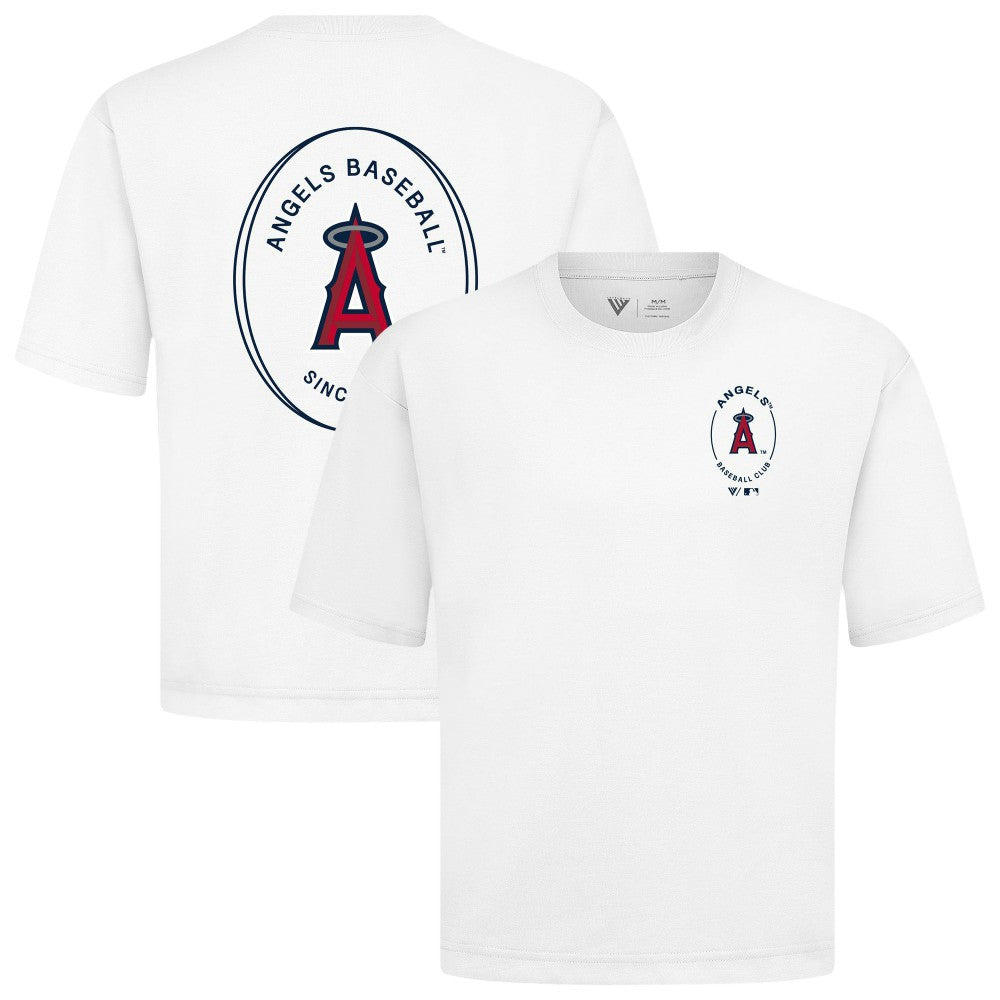 Los Angeles Angels Levelwear Register Oversized Luxe Signature Knit T-Shirt - White