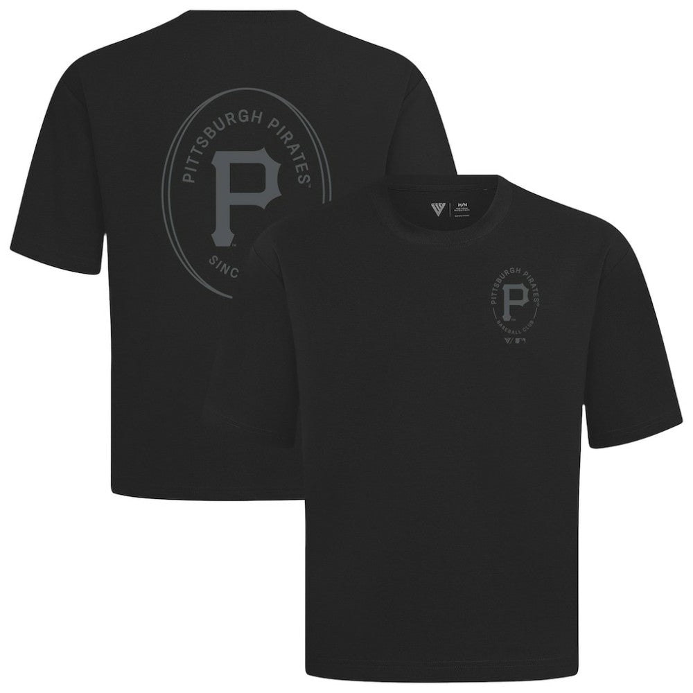 Pittsburgh Pirates Levelwear Register Oversized Luxe Signature Knit T-Shirt - Black