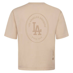 Los Angeles Dodgers Levelwear Register Oversized Luxe Signature Knit T-Shirt - Khaki