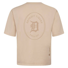 Detroit Tigers Levelwear Register Oversized Luxe Signature Knit T-Shirt - Khaki