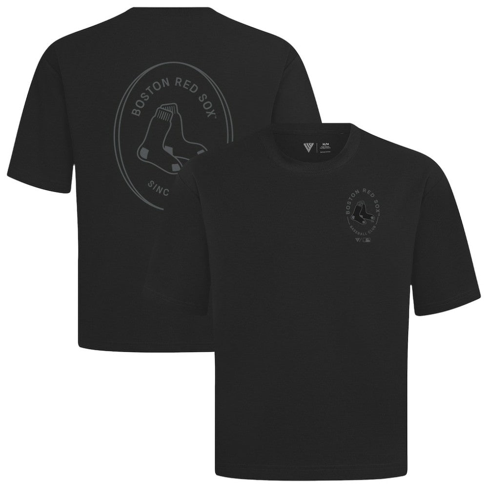 Boston Red Sox Levelwear Register Oversized Luxe Signature Knit T-Shirt - Black