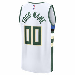 Milwaukee Bucks Fast Break Custom Jersey - Association Edition - White | Fanatics outlet