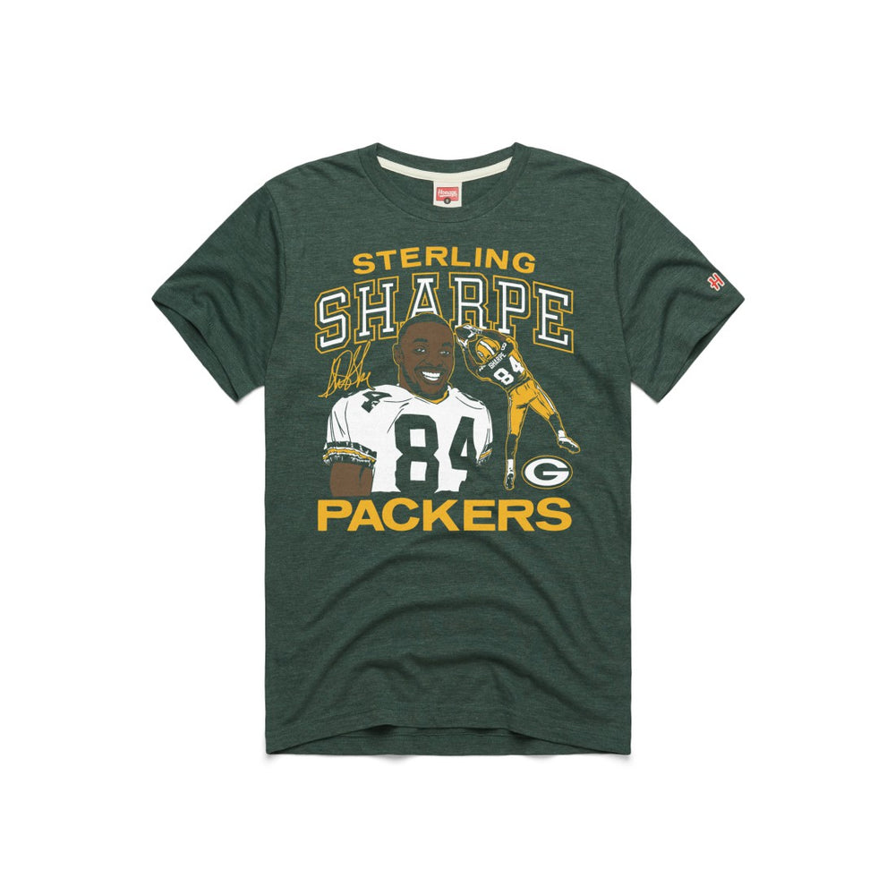 Sterling Sharpe Green Bay Packers Homage Unisex HOF Player Graphic Tri-Blend T-Shirt - Green discount