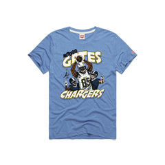 Antonio Gates Los Angeles Chargers Homage Unisex Caricature Retired Player Tri-Blend T-Shirt - Powder Blue online