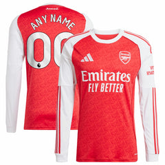 Arsenal 2025/26 Home Replica Long Sleeve Custom Jersey - Red | Adidas discount