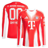 Bayern Munich 2025/26 Home Replica Long Sleeve Custom Jersey - Red | Adidas sale