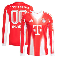 Bayern Munich 2025/26 Home Replica Long Sleeve Custom Jersey - Red | Adidas sale