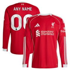 Liverpool 2025/26 Home Custom Replica Long Sleeve Jersey - Red | Adidas outlet