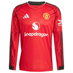 Manchester United Home 2025/26 Custom Replica Long Sleeve Jersey - Red | Adidas discount